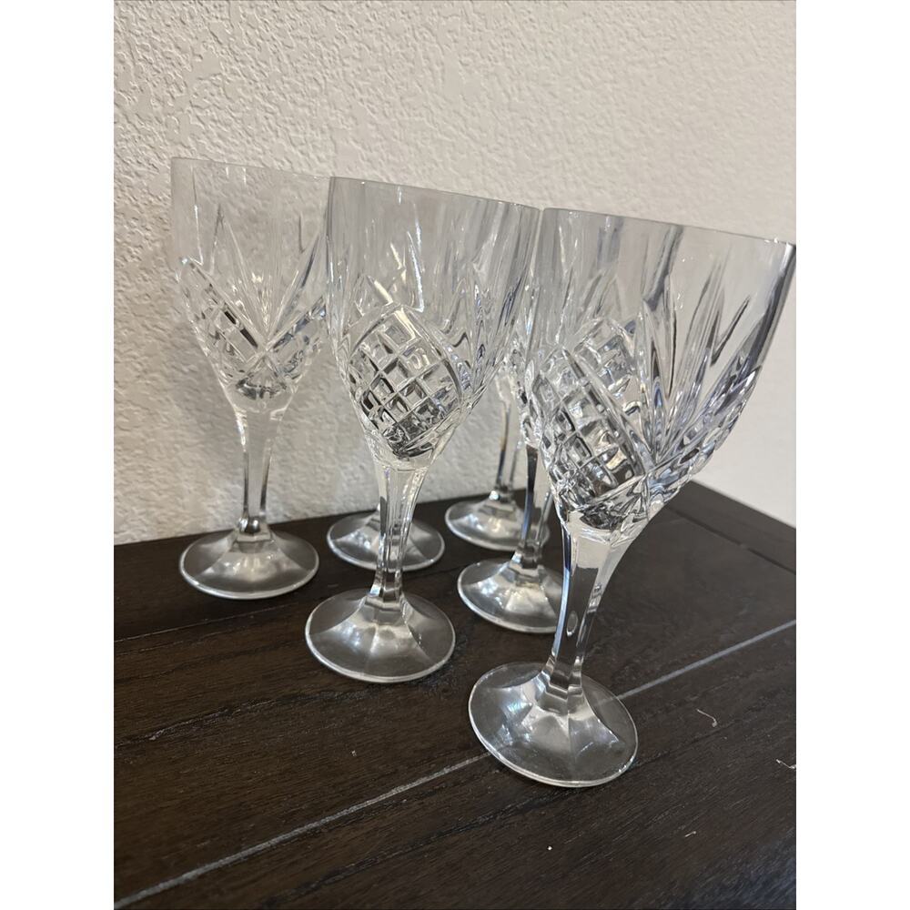 Vtg Godinger Shannon Crystal Wine Goblet Glasses Set of 6 Pristine 8”H Dublin - Picture 2 of 5